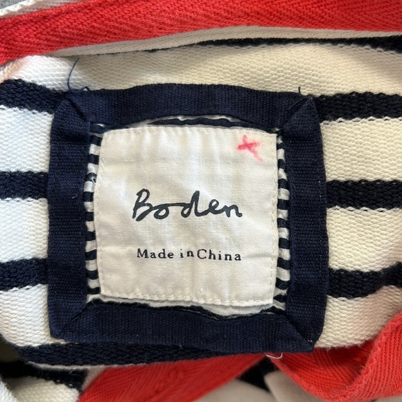 Boden Casual Hoodie Navy White Stripe Sz 6 - Picture 8 of 11